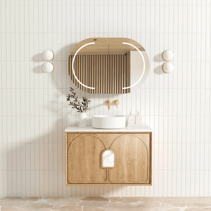 OTTI - Laguna Mark II 900mm Woodland Oak Wall Hung Vanity - Vanities - from our - Otti - supplier–available at Bathroom City Perth