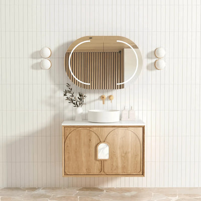 OTTI - Laguna Mark II 900mm Woodland Oak Wall Hung Vanity-Vanities-from our-Otti-supplier–available at Bathroom City Perth