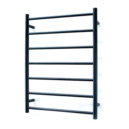 RADIANT - 12V - BRTR01 Low Voltage Heated Round Ladder 600x800mm Matt Black - Heated Towel Rails - from our - Radiant - supplier–available at Bathroom City Perth