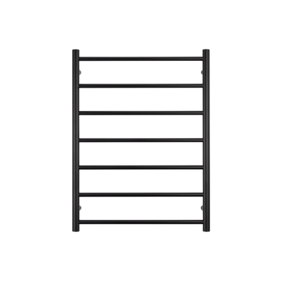 RADIANT - 12V - BRTR01 Low Voltage Heated Round Ladder 600x800mm Matt Black - Heated Towel Rails - from our - Radiant - supplier–available at Bathroom City Perth
