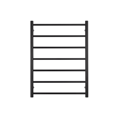 RADIANT - 12V - BRTR01 Low Voltage Heated Round Ladder 600x800mm Matt Black - Heated Towel Rails - from our - Radiant - supplier–available at Bathroom City Perth