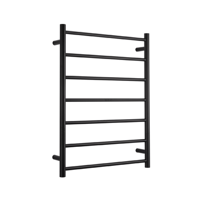 RADIANT - 12V - BRTR01 Low Voltage Heated Round Ladder 600x800mm Matt Black - Heated Towel Rails - from our - Radiant - supplier–available at Bathroom City Perth