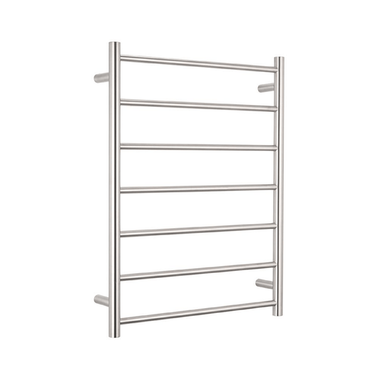 RADIANT - 12V - BRU - RTR01 Low Voltage Heated Round Ladder 600x800mm Brushed Satin - Heated Towel Rails - from our - Radiant - supplier–available at Bathroom City Perth