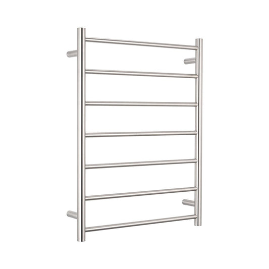RADIANT - 12V - BRU - RTR01 Low Voltage Heated Round Ladder 600x800mm Brushed Satin - Heated Towel Rails - from our - Radiant - supplier–available at Bathroom City Perth