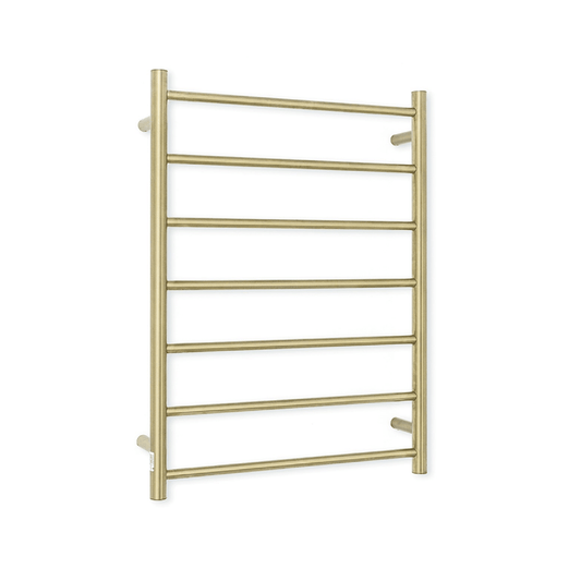 RADIANT - 12V - LG - RTR01 Low Voltage Heated Round Ladder 600x800mm Light Gold - Heated Towel Rails - from our - Radiant - supplier–available at Bathroom City Perth