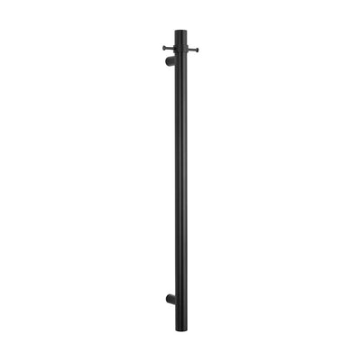 RADIANT - BLK - VTR - 950 Heated Vertical Towel Rail 40x950mm Matt Black - Heated Towel Rails - from our - Radiant - supplier–available at Bathroom City Perth