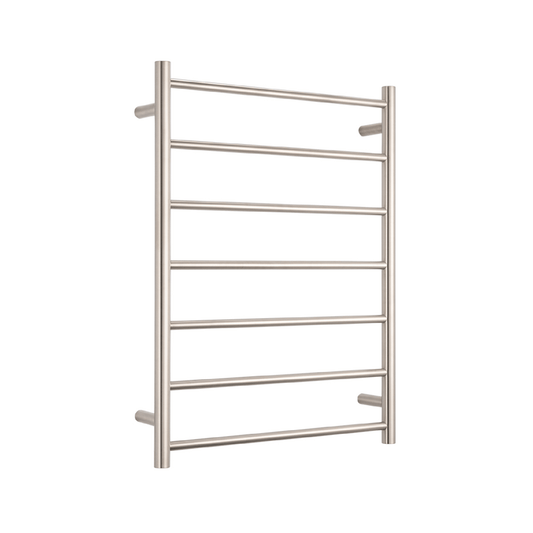 RADIANT - BN - RTR01 Heated Round Ladder 600x800mm Brushed Nickel - Heated Towel Rails - from our - Radiant - supplier–available at Bathroom City Perth