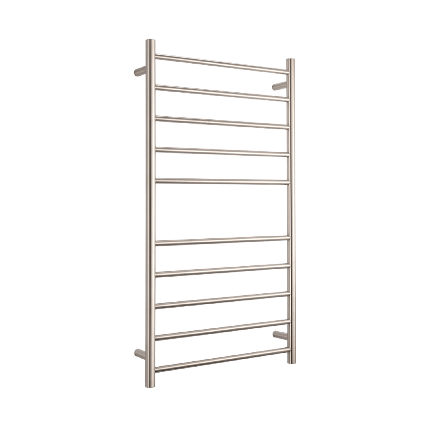 RADIANT - BN - RTR02 Heated Round Ladder 600x1100mm Brushed Nickel - Heated Towel Rails - from our - Radiant - supplier–available at Bathroom City Perth
