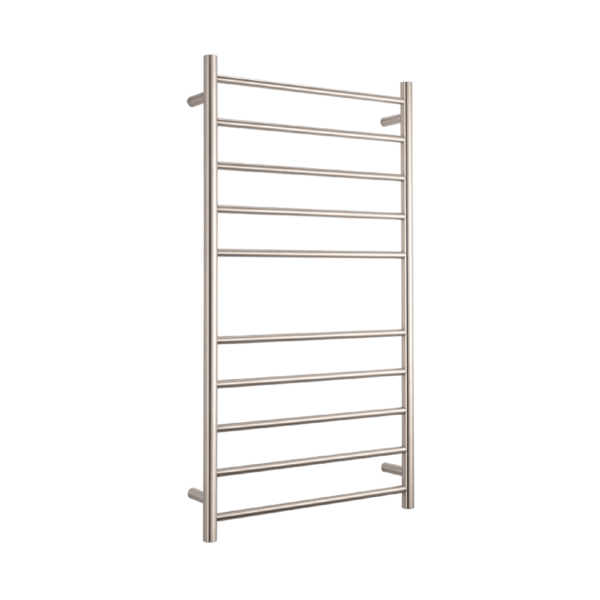 RADIANT - BN - RTR02 Heated Round Ladder 600x1100mm Brushed Nickel - Heated Towel Rails - from our - Radiant - supplier–available at Bathroom City Perth
