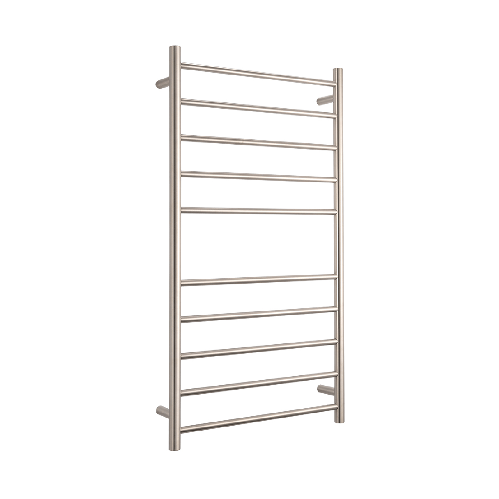 RADIANT - BN - RTR02 Heated Round Ladder 600x1100mm Brushed Nickel - Heated Towel Rails - from our - Radiant - supplier–available at Bathroom City Perth