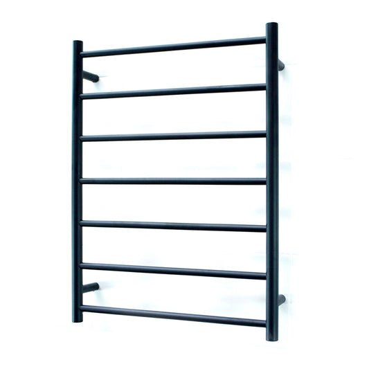 RADIANT - BRTR01 - HEATED ROUND LADDER 600 X 800 MM MATT BLACKHeated Towel Rails – available at Bathroom City Perth