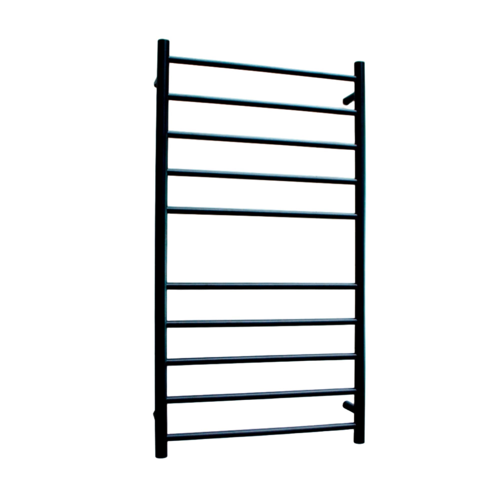 RADIANT - BRTR02 - HEATED ROUND LADDER 600 X 1100 MM MATT BLACKHeated Towel Rails – available at Bathroom City Perth