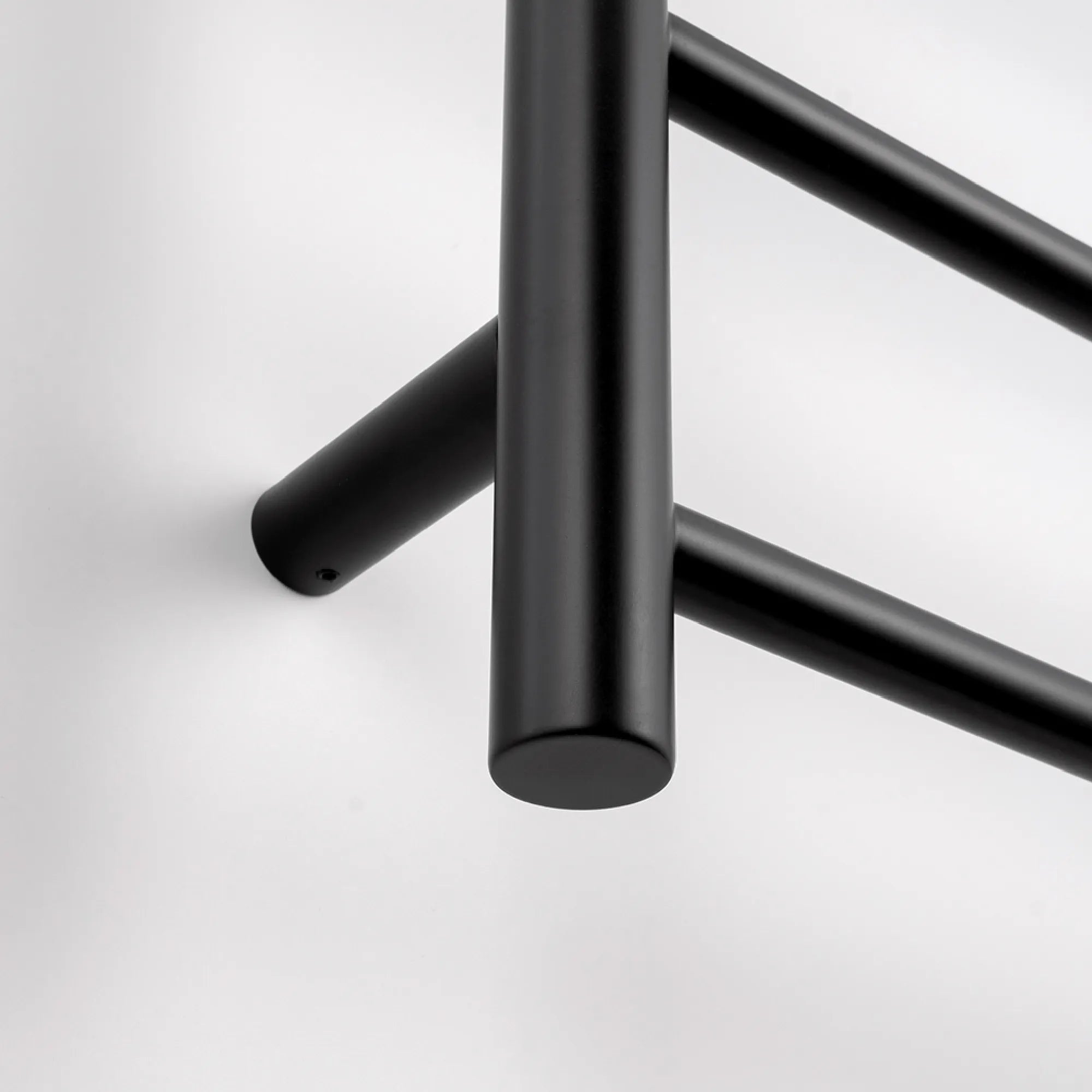 RADIANT - BRTR02 Heated Round Ladder 600x1100mm Matt Black-Heated Towel Rails-from our-Radiant-supplier–available at Bathroom City Perth