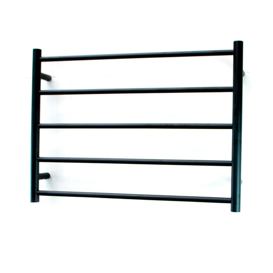 RADIANT - BRTR03 - HEATED ROUND LADDER 750 X 550 MM MATT BLACKHeated Towel Rails – available at Bathroom City Perth