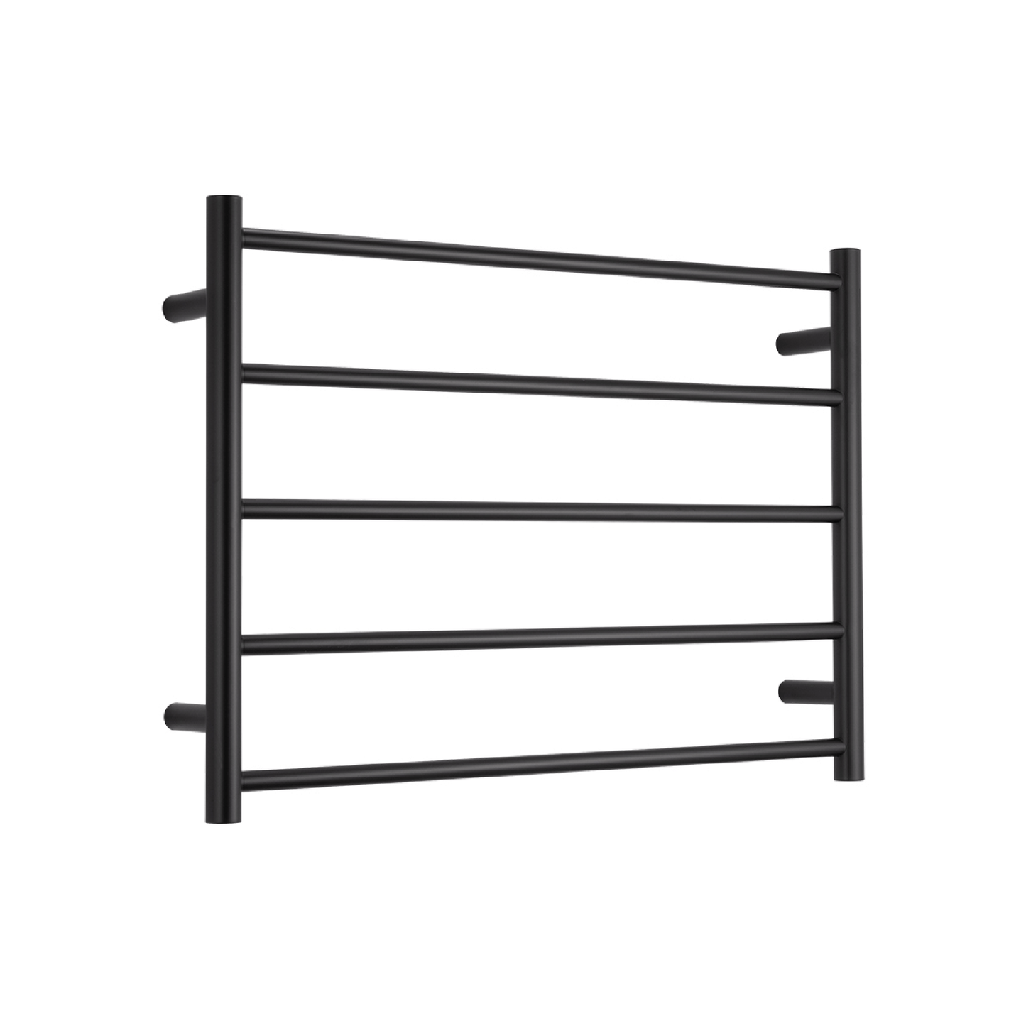RADIANT - BRTR03 Heated Round Ladder 750x550mm Matt Black - Heated Towel Rails - from our - Radiant - supplier–available at Bathroom City Perth