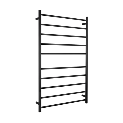 RADIANT - BRTR04 Heated Round Ladder 750x1200mm Matt Black - Heated Towel Rails - from our - Radiant - supplier–available at Bathroom City Perth