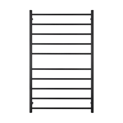 RADIANT - BRTR04 Heated Round Ladder 750x1200mm Matt Black - Heated Towel Rails - from our - Radiant - supplier–available at Bathroom City Perth