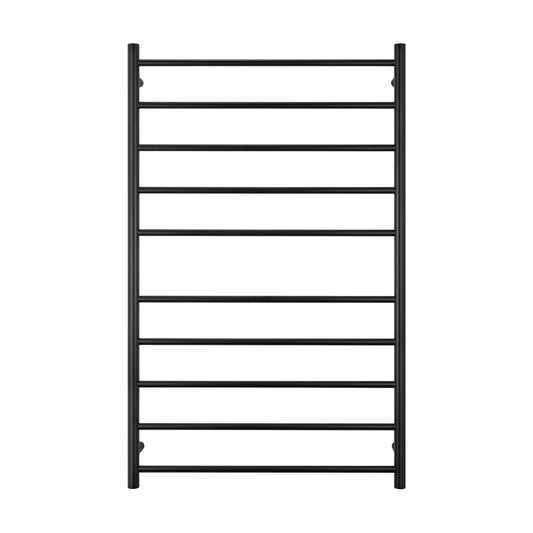RADIANT - BRTR04 Heated Round Ladder 750x1200mm Matt Black - Heated Towel Rails - from our - Radiant - supplier–available at Bathroom City Perth