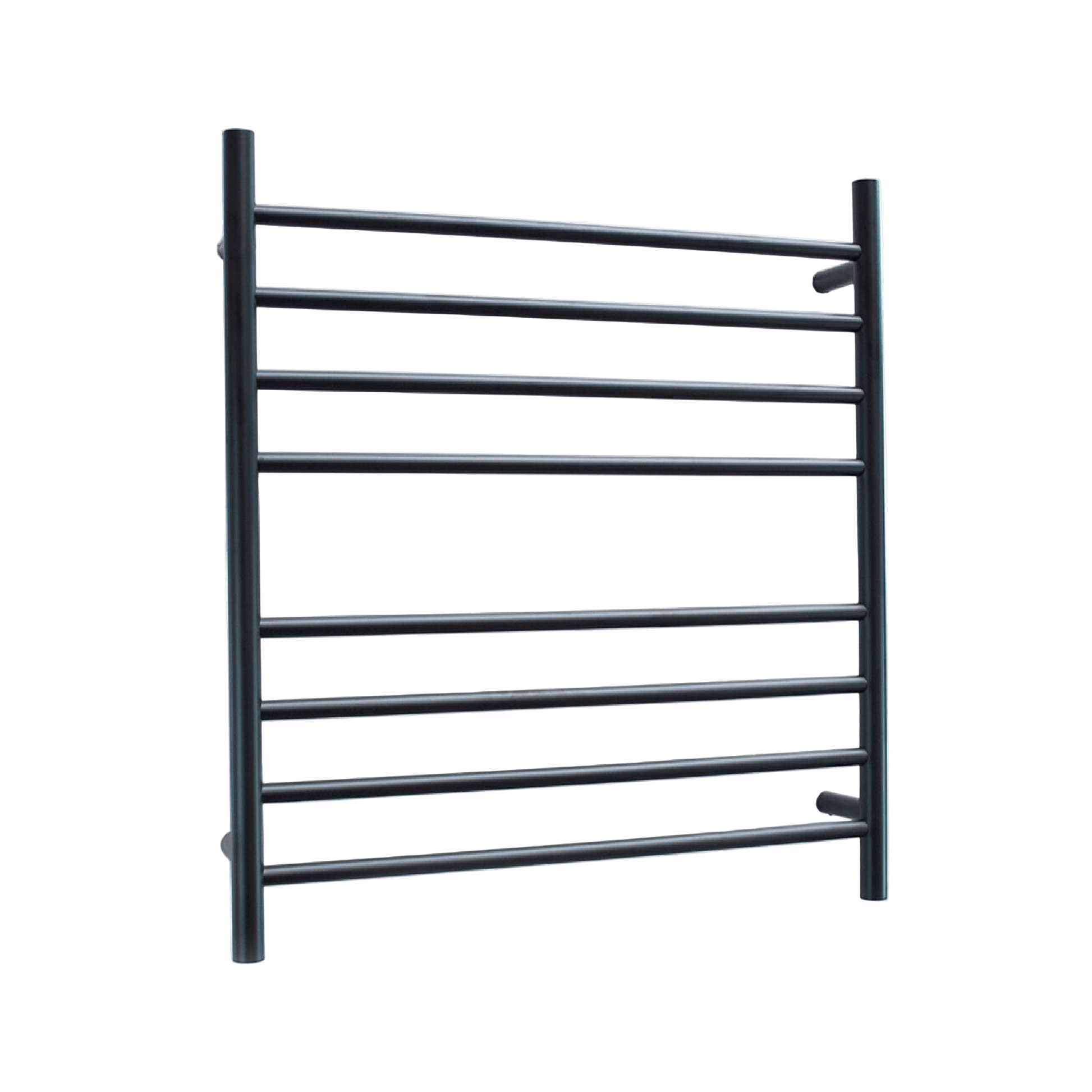 RADIANT - BRTR06 Heated Round Ladder 750x750mm Matt Black - Heated Towel Rails - from our - Radiant - supplier–available at Bathroom City Perth