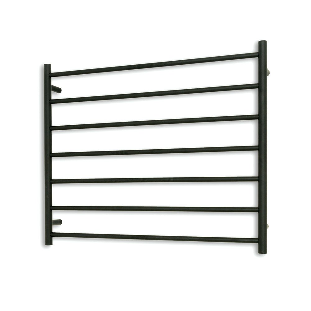 RADIANT - BRTR08 Heated Round Ladder 900 X 750 mm Matt Black - Heated Towel Rails - from our - Radiant - supplier–available at Bathroom City Perth