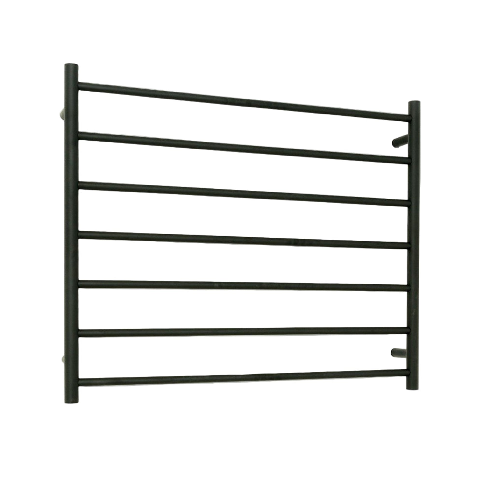 RADIANT - BRTR08 Heated Round Ladder 900 X 750 mm Matt Black - Heated Towel Rails - from our - Radiant - supplier–available at Bathroom City Perth