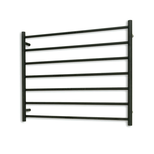 RADIANT - BRTR08 Heated Round Ladder 900 X 750 mm Matt Black - Heated Towel Rails - from our - Radiant - supplier–available at Bathroom City Perth