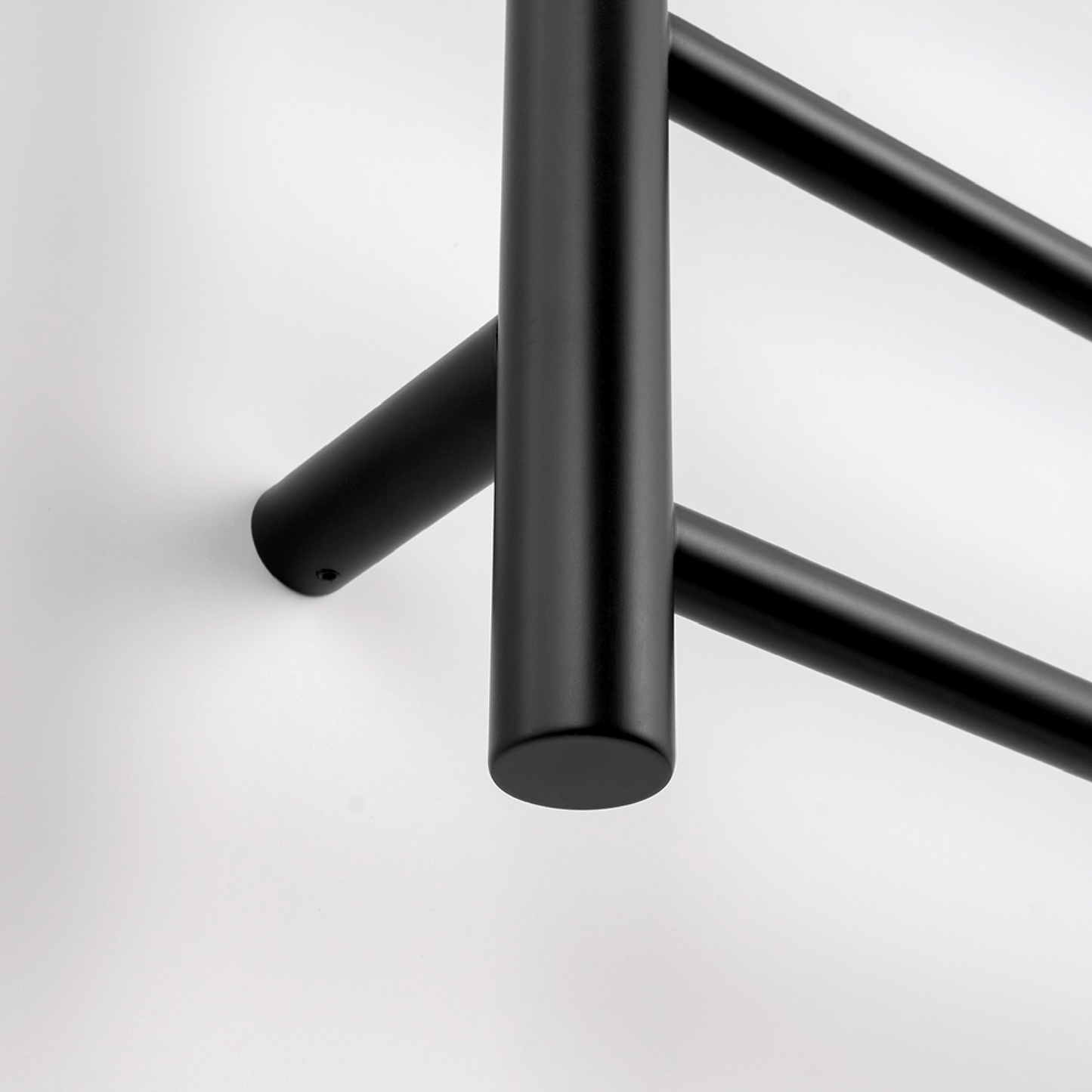 RADIANT - BRTR430 Heated Round Ladder 430x1100mm Matt Black - Heated Towel Rails - from our - Radiant - supplier–available at Bathroom City Perth