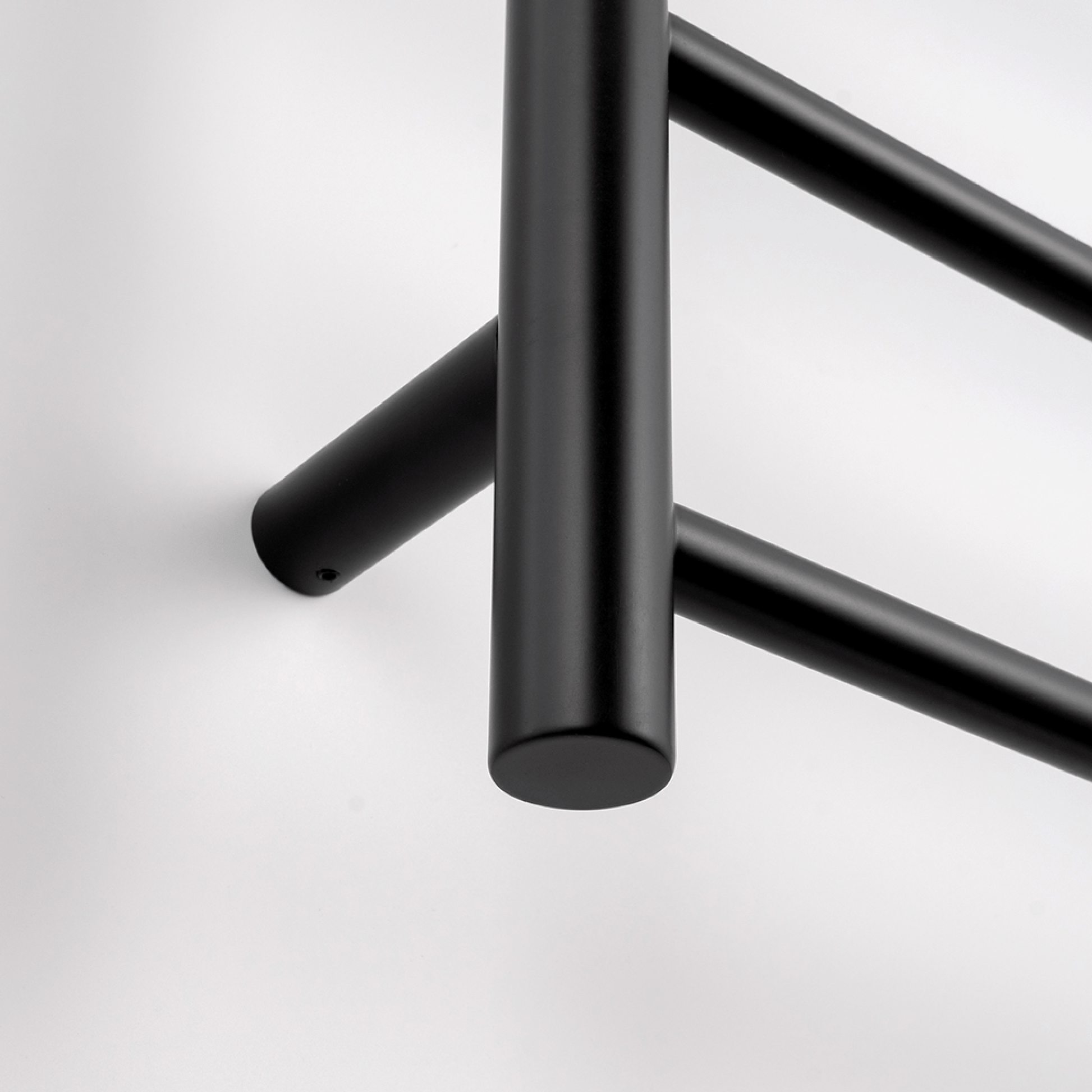 RADIANT - BRTR430 Heated Round Ladder 430x1100mm Matt Black - Heated Towel Rails - from our - Radiant - supplier–available at Bathroom City Perth