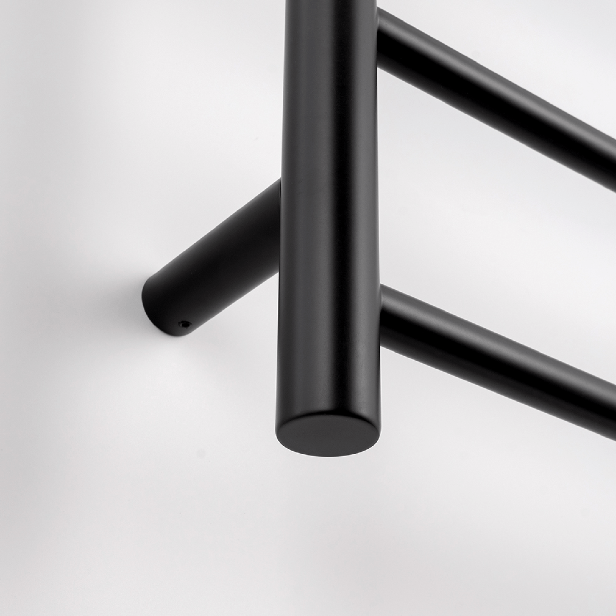 RADIANT - BRTR430 Heated Round Ladder 430x1100mm Matt Black - Heated Towel Rails - from our - Radiant - supplier–available at Bathroom City Perth