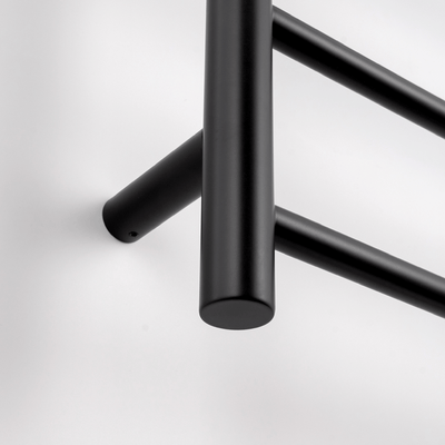 RADIANT - BRTR430 Heated Round Ladder 430x1100mm Matt Black - Heated Towel Rails - from our - Radiant - supplier–available at Bathroom City Perth