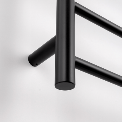 RADIANT - BRTR430 Heated Round Ladder 430x1100mm Matt Black - Heated Towel Rails - from our - Radiant - supplier–available at Bathroom City Perth