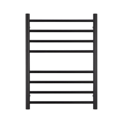 RADIANT - BRTR530 Heated Round Ladder 530x700mm Matt Black - Heated Towel Rails - from our - Radiant - supplier–available at Bathroom City Perth