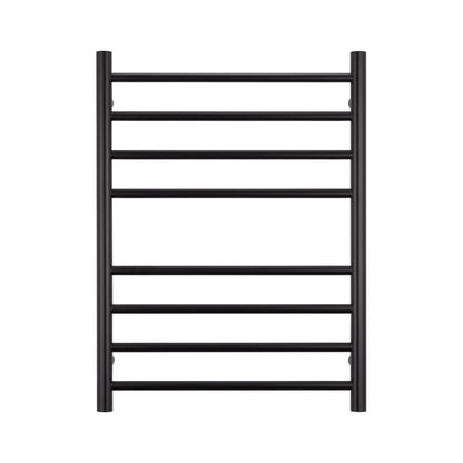 RADIANT - BRTR530 Heated Round Ladder 530x700mm Matt Black - Heated Towel Rails - from our - Radiant - supplier–available at Bathroom City Perth