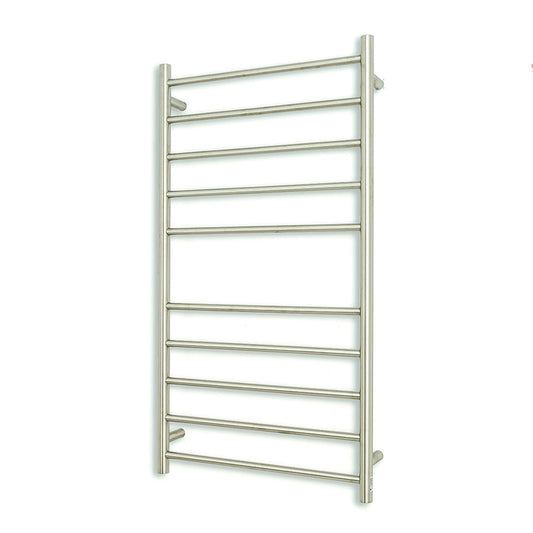 RADIANT - BRU - RTR02 Heated Round Ladder 600x1100mm Brushed SatinHeated Towel Rails – available at Bathroom City Perth