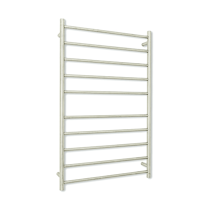 RADIANT - BRU - RTR04 Heated Round Ladder 750x1200mm Brushed Satin - Heated Towel Rails - from our - Radiant - supplier–available at Bathroom City Perth