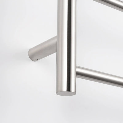 RADIANT - BRU-RTR08 Heated Round Ladder 900x750mm Brushed Satin-Heated Towel Rails-from our-Radiant-supplier–available at Bathroom City Perth