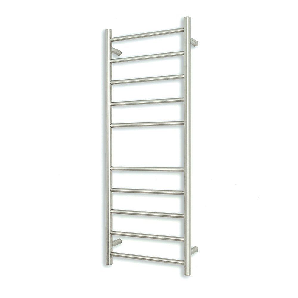 RADIANT - BRU - RTR430 Heated Round Ladder 430x1100mm Brushed Satin - Heated Towel Rails - from our - Radiant - supplier–available at Bathroom City Perth