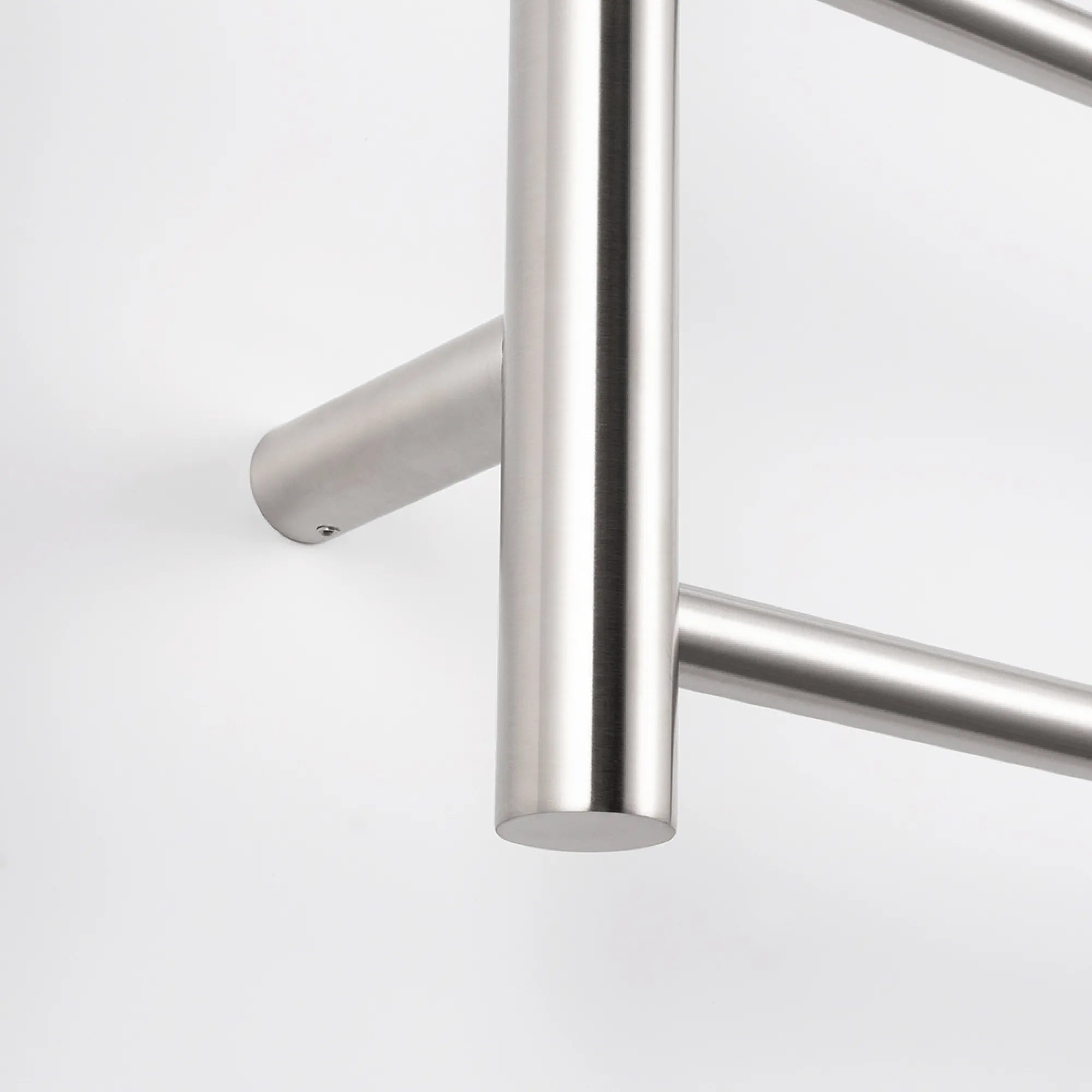 RADIANT - BRU-RTR430 Heated Round Ladder 430x1100mm Brushed Satin-Heated Towel Rails-from our-Radiant-supplier–available at Bathroom City Perth