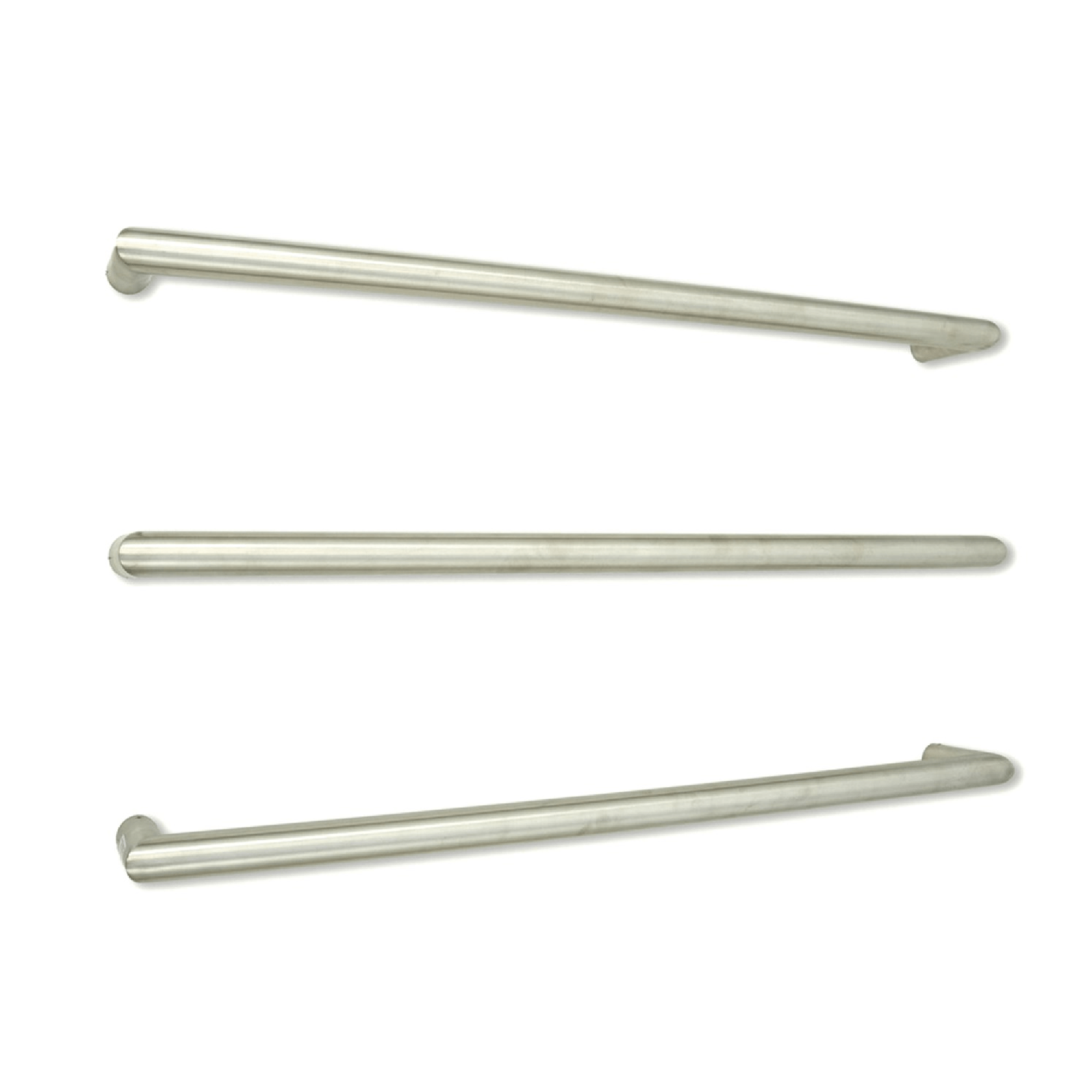 RADIANT - BRU - SBRTR - 800 Heated Low Voltage Single Round Bar 800mm Brushed Satin - Heated Towel Rails - from our - Radiant - supplier–available at Bathroom City Perth