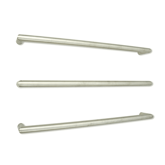 RADIANT - BRU - SBRTR - 800 Heated Low Voltage Single Round Bar 800mm Brushed Satin - Heated Towel Rails - from our - Radiant - supplier–available at Bathroom City Perth
