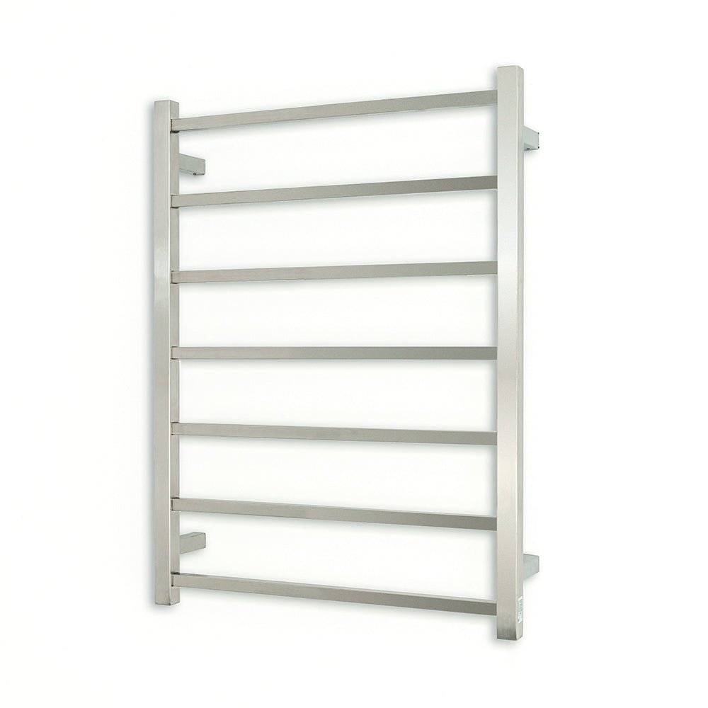 RADIANT - BRU - STR01 Heated Square Ladder 600x800mm Brushed Satin - Heated Towel Rails - from our - Radiant - supplier–available at Bathroom City Perth