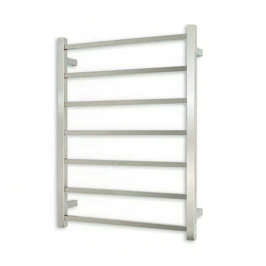 RADIANT - BRU - STR01 Heated Square Ladder 600x800mm Brushed Satin - Heated Towel Rails - from our - Radiant - supplier–available at Bathroom City Perth