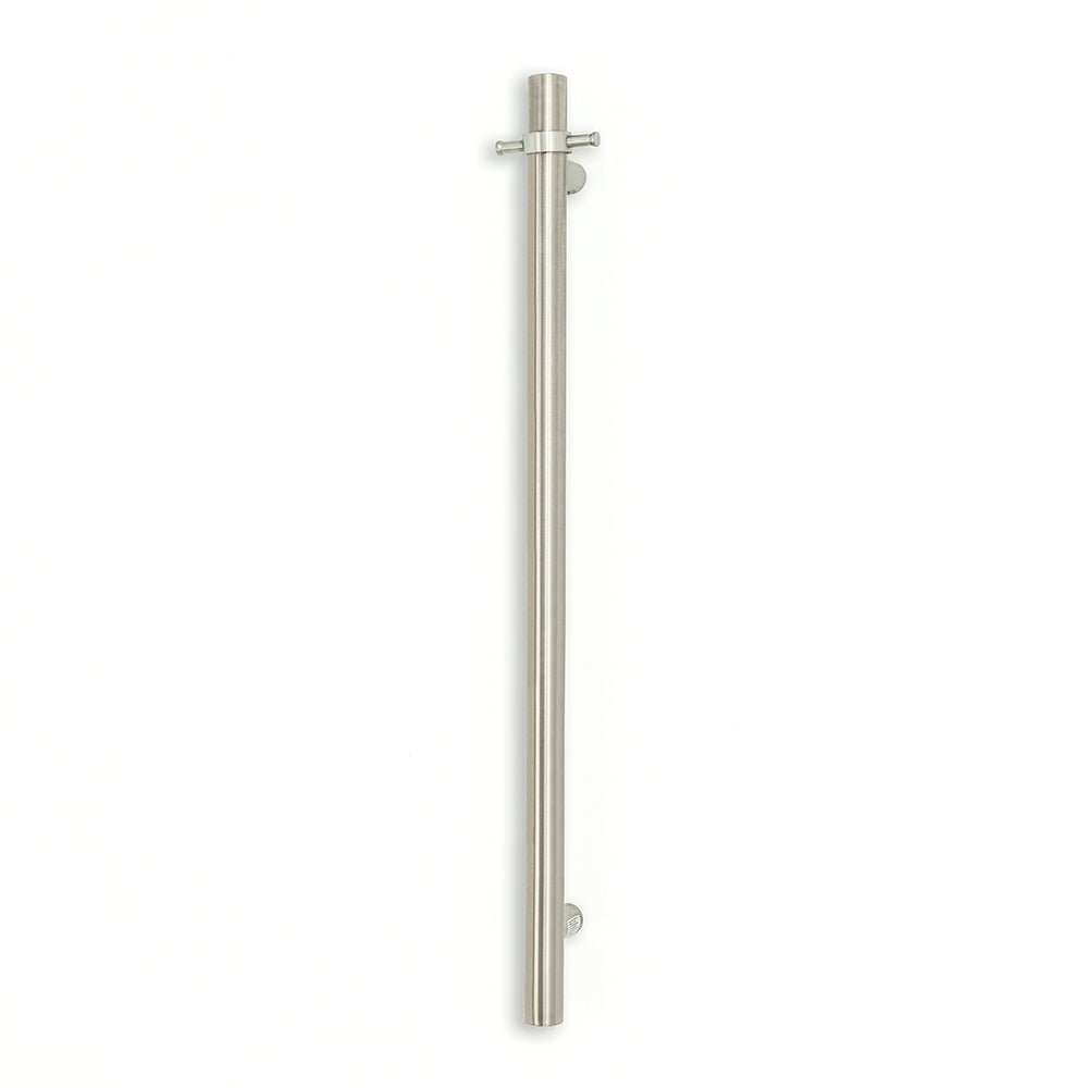 RADIANT - BRU - VTR - 950 Heated Vertical Towel Rail 40x950mm Brushed Satin - Heated Towel Rails - from our - Radiant - supplier–available at Bathroom City Perth
