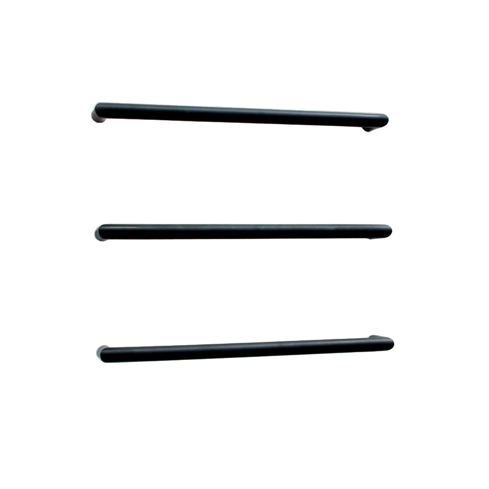 RADIANT - BSBRTR - 800 Heated Low Voltage Single Round Bar 800 mm Matt Black - Heated Towel Rails - from our - Radiant - supplier–available at Bathroom City Perth