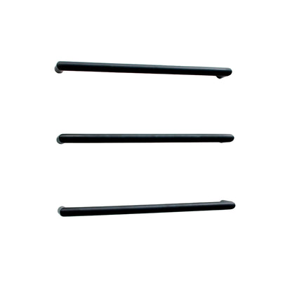 RADIANT - BSBRTR - 800 Heated Low Voltage Single Round Bar 800 mm Matt Black - Heated Towel Rails - from our - Radiant - supplier–available at Bathroom City Perth