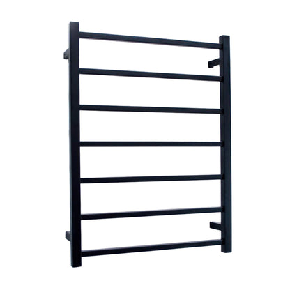 RADIANT - BSTR01 Heated Square Ladder 600x800mm Matt Black - Heated Towel Rails - from our - Radiant - supplier–available at Bathroom City Perth