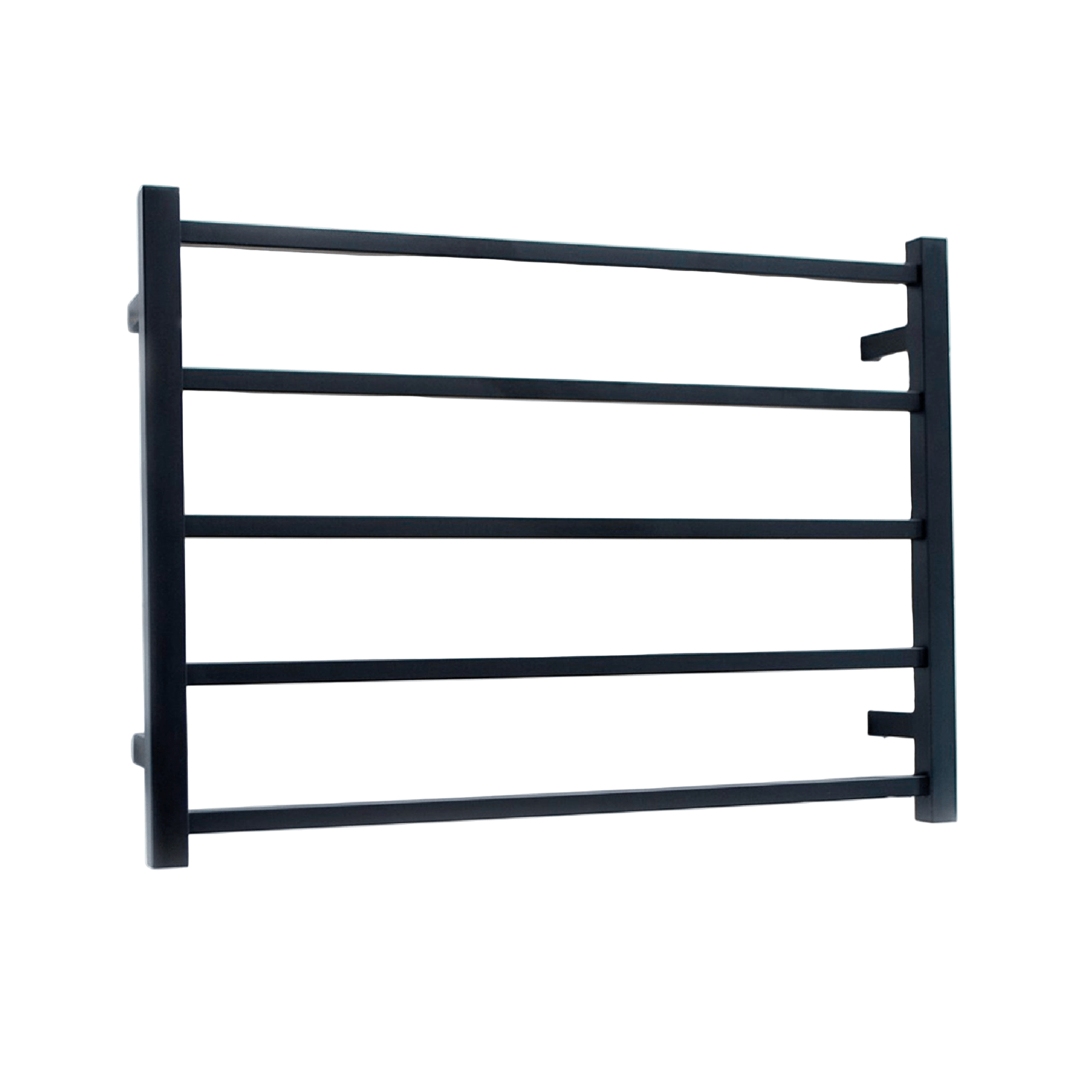 RADIANT - BSTR03 Heated Square Ladder 750x550mm Matt Black - Heated Towel Rails - from our - Radiant - supplier–available at Bathroom City Perth