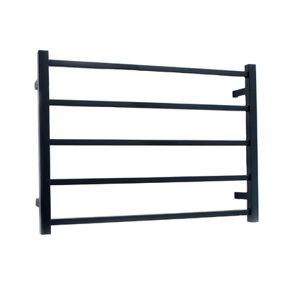 RADIANT - BSTR03 Heated Square Ladder 750x550mm Matt Black - Heated Towel Rails - from our - Radiant - supplier–available at Bathroom City Perth