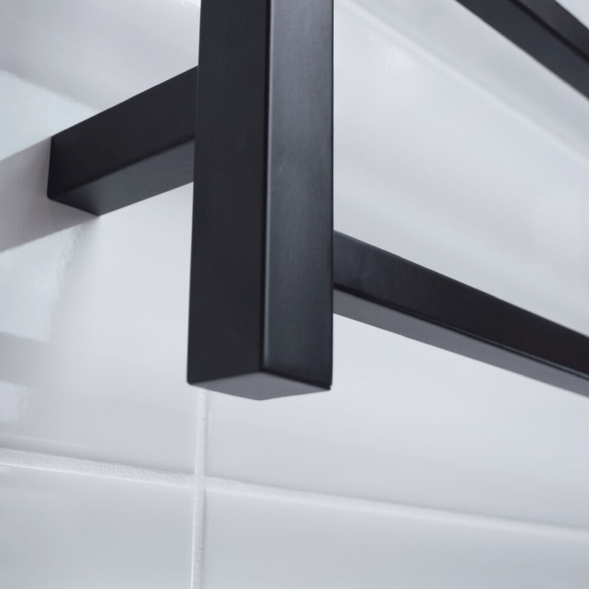 RADIANT - BSTR05 Heated Square Ladder 800x1000mm Matt Black - Heated Towel Rails - from our - Radiant - supplier–available at Bathroom City Perth