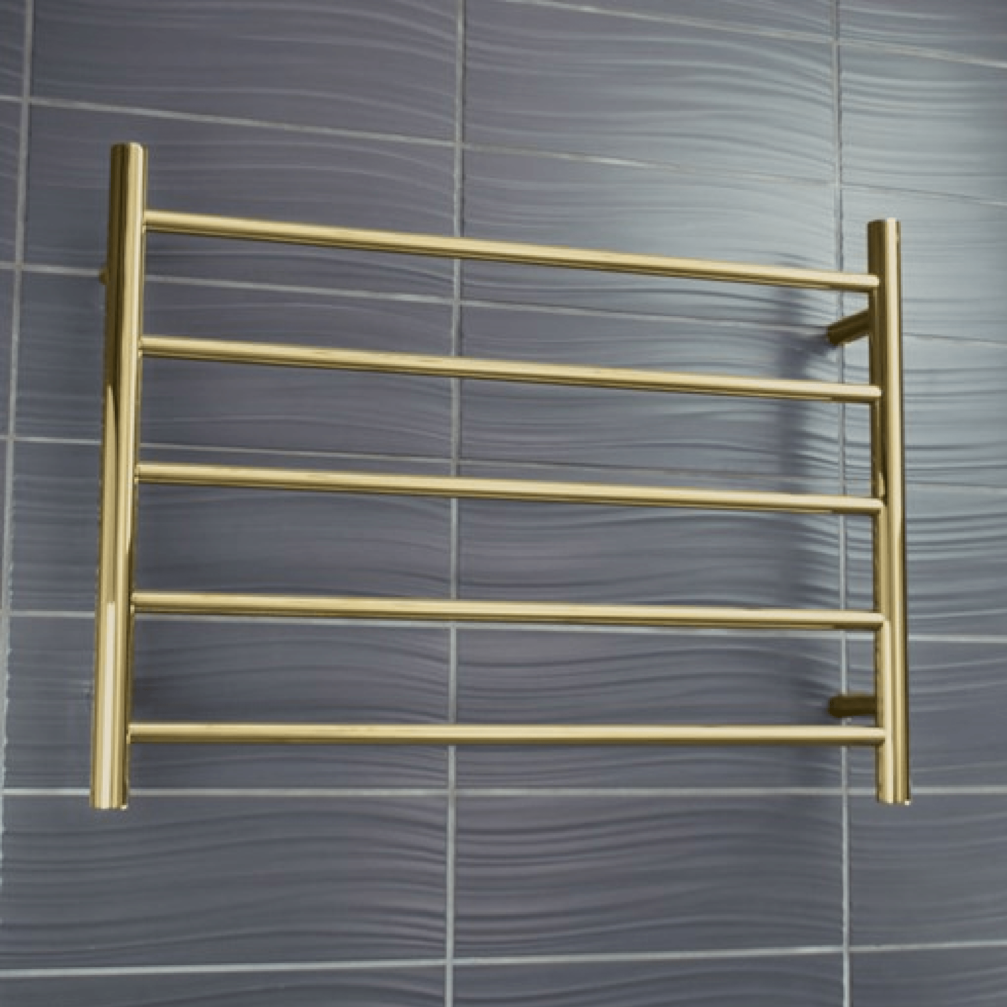 RADIANT - GLD - RTR03 - Heated Round Ladder 650x550mm Brushed Gold - Heated Towel Rails - from our - Radiant - supplier–available at Bathroom City Perth